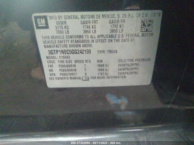 3GTP1NEC5GG242199 GMC Sierra 1500 Slt