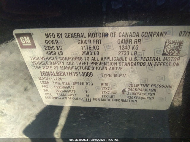 Chevrolet EQUINOX LS 2017 2GNALBEK1H1514089 Image 9