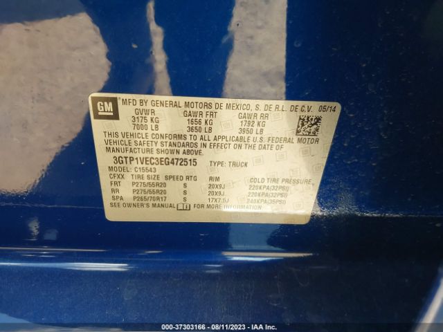 3GTP1VEC3EG472515 GMC Sierra 1500 Slt