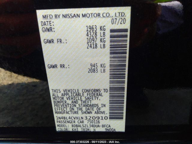 1N4BL4CVXLN320910 Nissan Altima 2.5 Sr