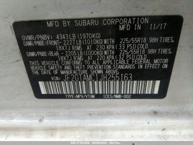 JF2GTAMC1JH255163 Subaru Crosstrek Limited