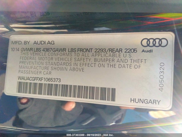 WAUACGFFXF1065373 Audi A3 1.8t Premium