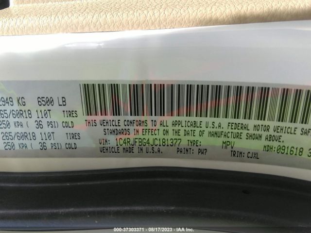 1C4RJFBG4JC181377 Jeep Grand Cherokee Limited