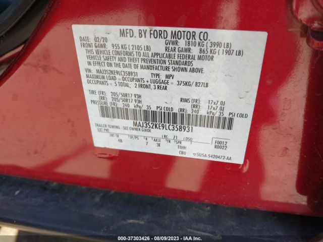 MAJ3S2KE9LC358931 Ford Ecosport Titanium