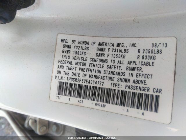 1HGCR2F52EA034722 Honda Accord Sedan Sport