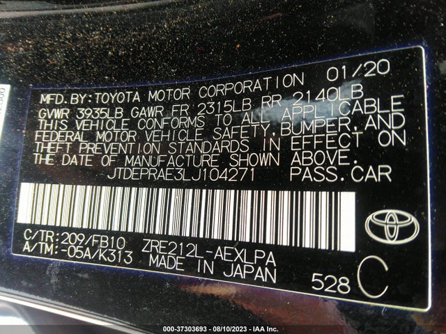 Toyota COROLLA LE 2020 JTDEPRAE3LJ104271 Image 14