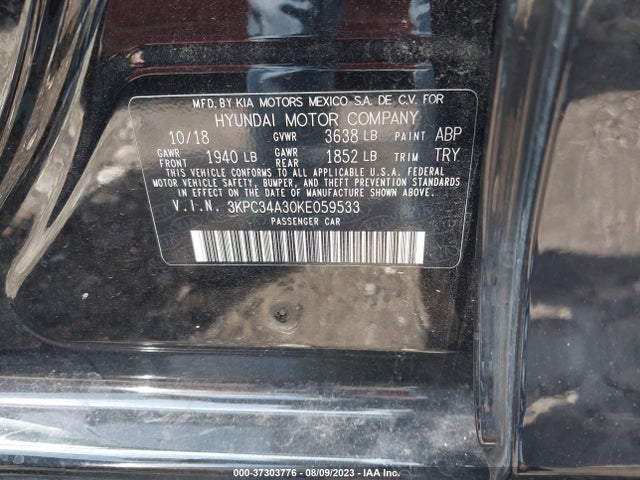 Hyundai Accent Limited 2019 3KPC34A30KE059533 Image 9