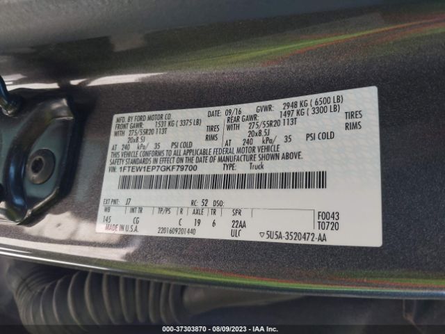1FTEW1EP7GKF79700 Ford F-150 Xlt/xl/lariat