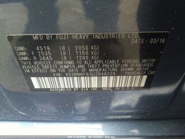 4S3BNAF63G3048225 Subaru Legacy 2.5i Premium
