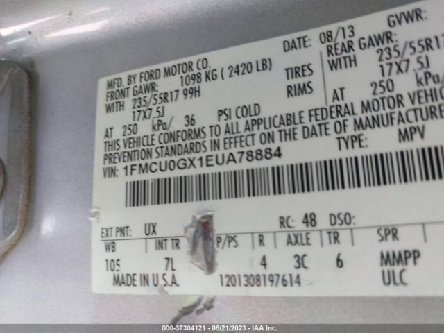 1FMCU0GX1EUA78884 Ford ESCAPE SE