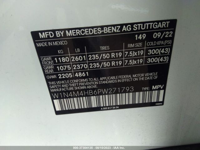 W1N4M4HB6PW271793 Mercedes-Benz Glb Glb 250