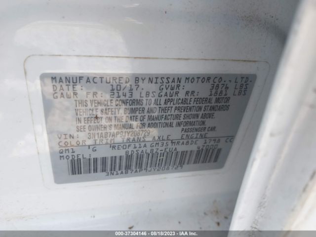3N1AB7AP9JY208729 Nissan SENTRA S