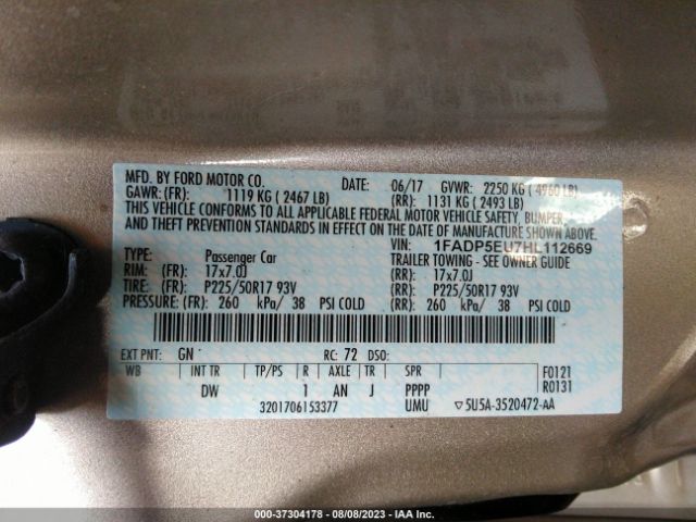 1FADP5EU7HL112669 Ford C-max Energi Se