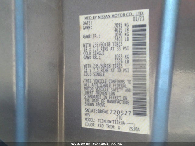 Nissan ROGUE SV 2021 5N1AT3BB6MC720527 Image 15