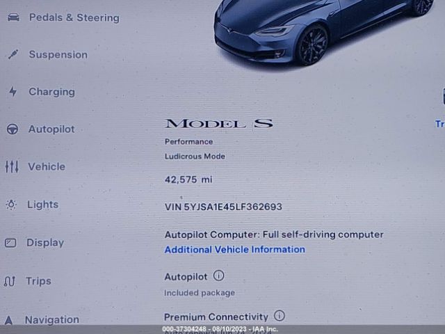 5YJSA1E45LF362693 Tesla Model S Performance