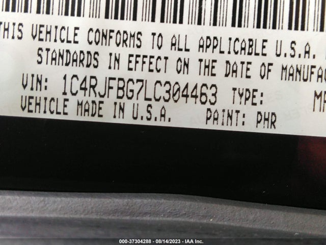 1C4RJFBG7LC304463 Jeep Grand Cherokee Limited