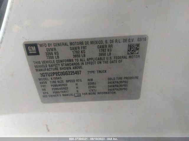 3GTU2PEC0GG225497 GMC Sierra 1500 Denali