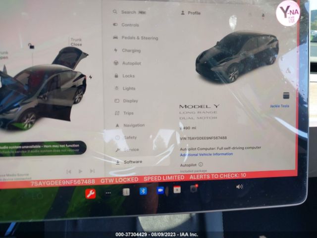 7SAYGDEE9NF567488 Tesla Model Y Long Range