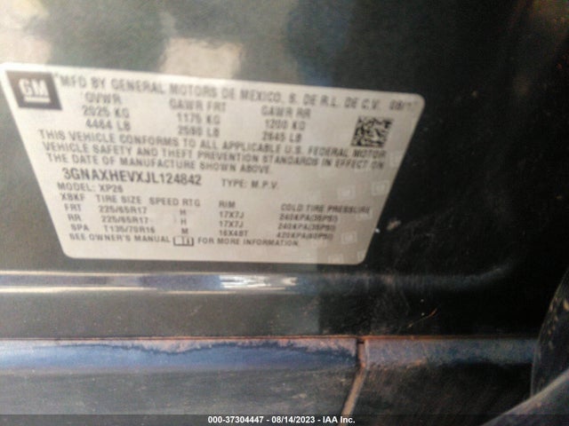 Chevrolet EQUINOX LS 2018 3GNAXHEVXJL124842 Image 9