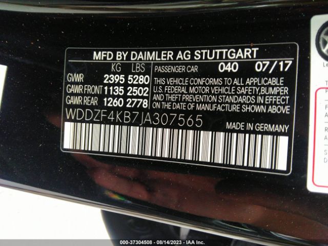 WDDZF4KB7JA307565 Mercedes-Benz E-class E 300