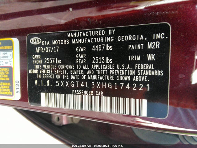 KIA Optima Lx 2017 5XXGT4L3XHG174221 Image 14
