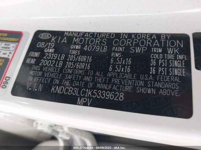 KNDCB3LC1K5339628 KIA NIRO FE