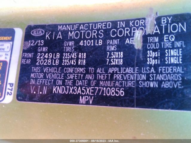 KNDJX3A5XE7710856 KIA Soul !