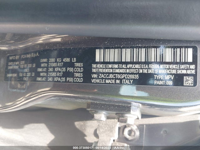 ZACCJBCT6GPD26935 Jeep Renegade Trailhawk