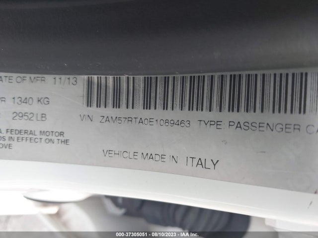 2014 MASERATI GHIBLI S VIN: ZAM57RTA0E1089463