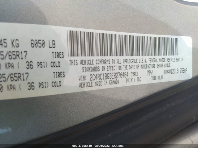 2014 CHRYSLER TOWN & COUNTRY TOURING VIN: 2C4RC1BG3ER270464