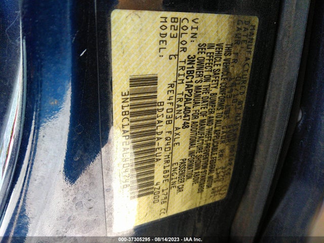 2010 NISSAN VERSA 1.8 S VIN: 3N1BC1AP2AL404748