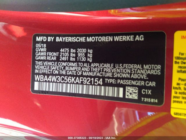 WBA4W3C56KAF92154 BMW 4 Series 430i