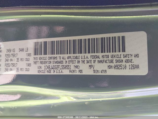 1C4BJWDG2FL550551 Jeep Wrangler Unlimited Sport