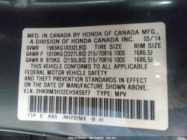 Honda CR-V LX 2014 2HKRM3H32EH545977 Image 9