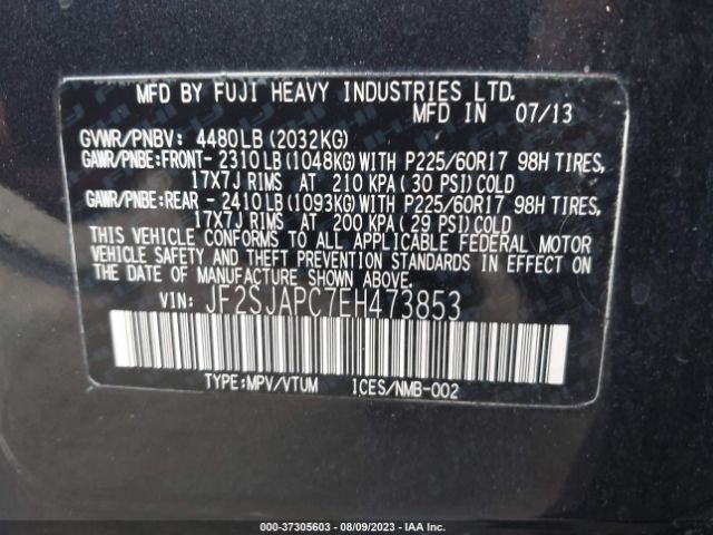 JF2SJAPC7EH473853 Subaru Forester 2.5i Touring