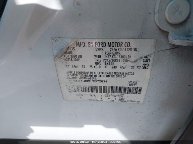 1FM5K7B88FGB72834 Ford Explorer Base