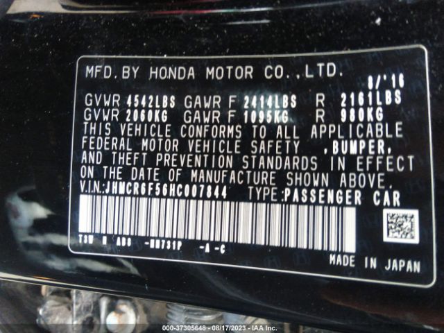 JHMCR6F56HC007844 Honda Accord Hybrid Ex-l