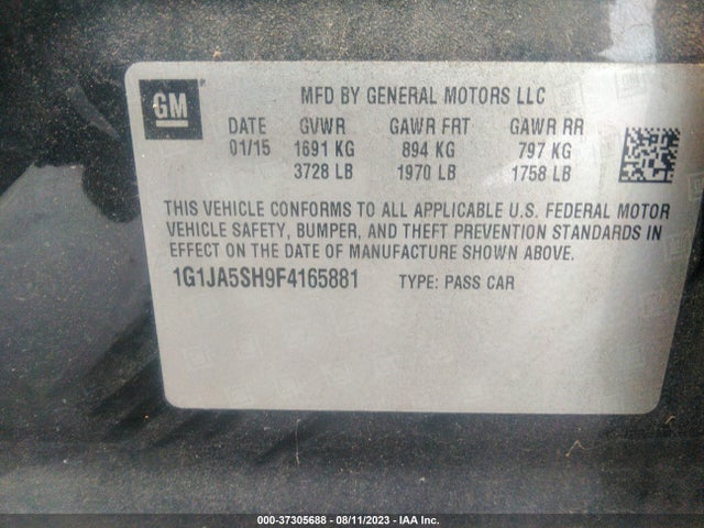 Chevrolet SONIC LS 2015 1G1JA5SH9F4165881 Image 9