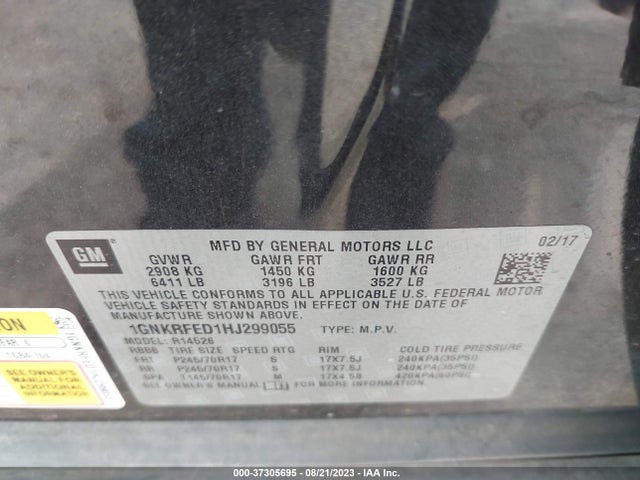 Chevrolet Traverse Ls 2017 1GNKRFED1HJ299055 Image 9