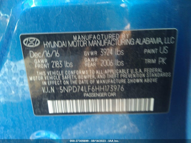 Hyundai ELANTRA SE 2017 5NPD74LF6HH173976 Image 3