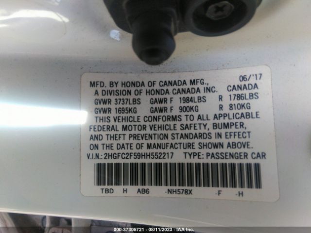 2HGFC2F59HH552217 Honda Civic Sedan Lx