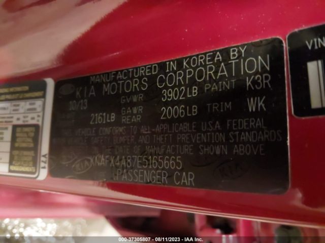 KNAFX4A87E5165665 KIA FORTE EX