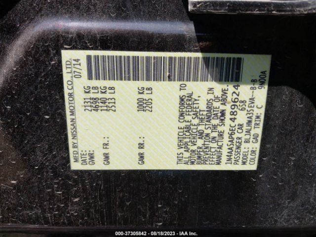 1N4AA5AP6EC489624 Nissan Maxima 3.5 Sv W/premium Pkg