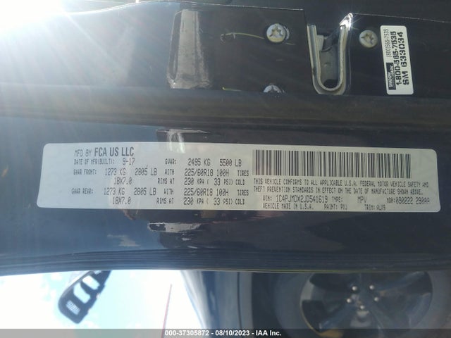 1C4PJMDX2JD541619 Jeep Cherokee Limited