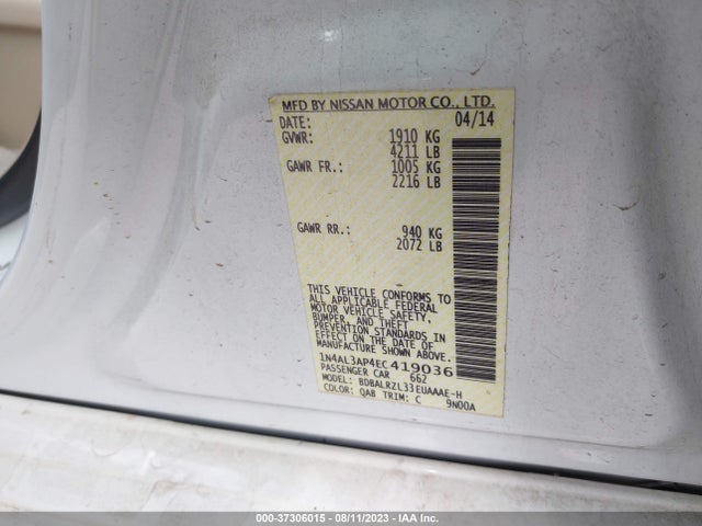 Nissan Altima 2.5 S 2014 1N4AL3AP4EC419036 Image 9