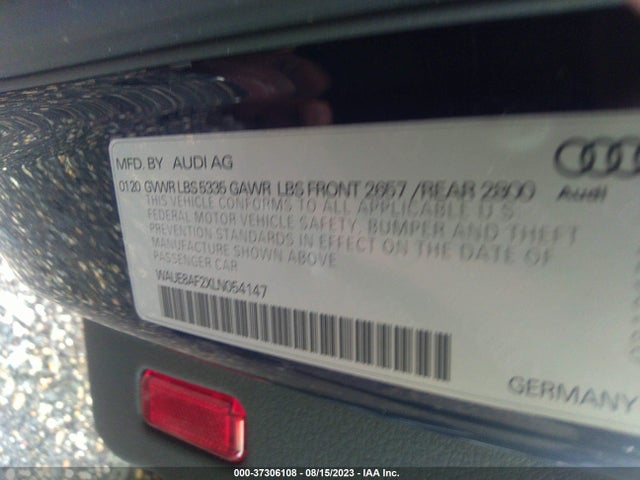 WAUE8AF2XLN054147 Audi A6 Premium Plus