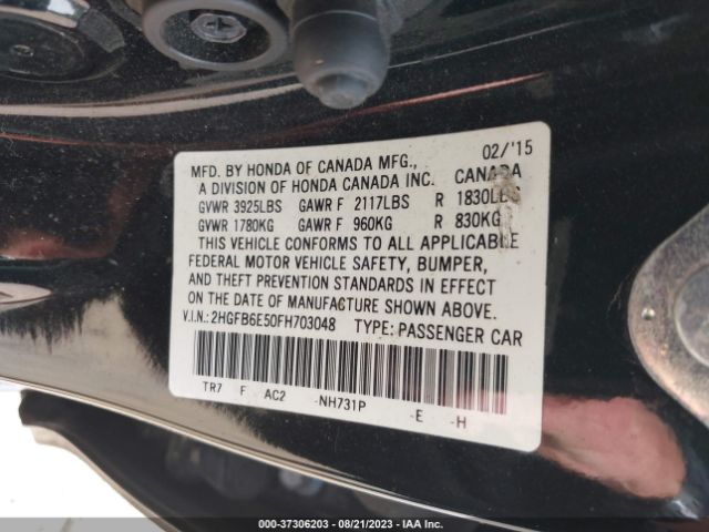 2HGFB6E50FH703048 Honda Civic Sedan Si