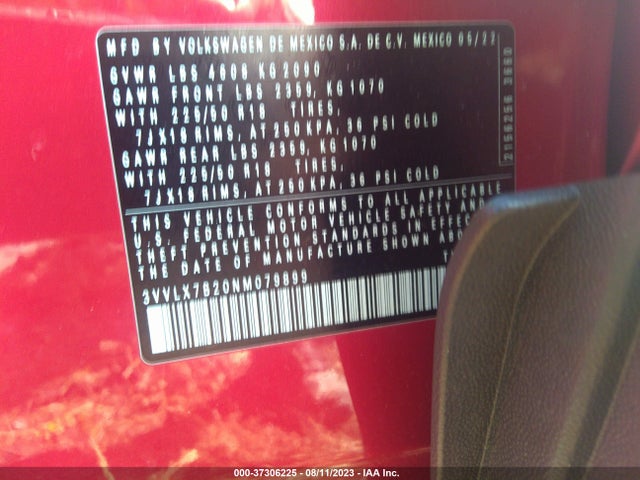 3VVLX7B20NM079899 Volkswagen TAOS SE
