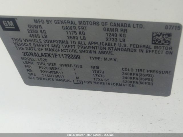 2GNALAEK1F1178399 Chevrolet EQUINOX LS