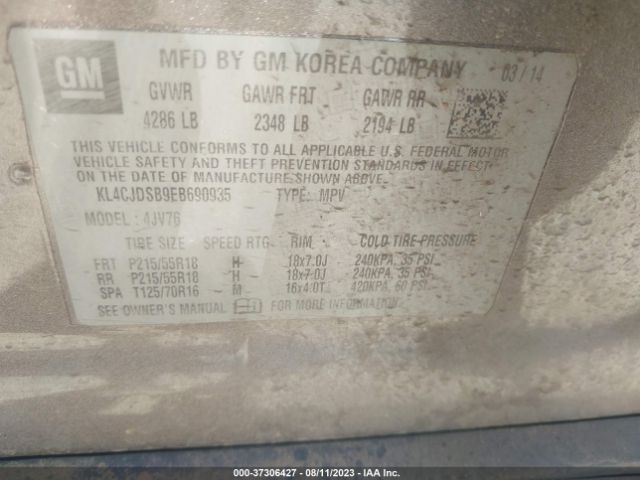 KL4CJDSB9EB690935 Buick Encore Premium